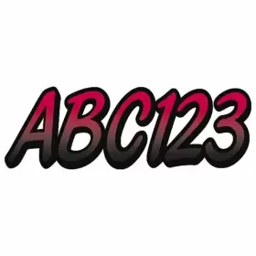 Wl36 Stiffie Boat Number Id Decal Berry / Black 3 X 2 Inch