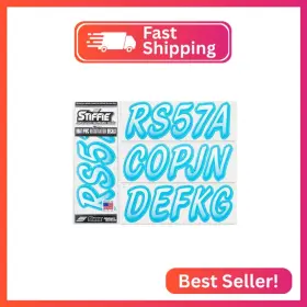 Wl69 Stiffie Whipline White/sky Blue 3 Inch Boat And Pwc Registration Decals Numbers Lett