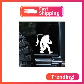Sgd000328 Sunset Graphics & Decals And Big Foot Fishing Decal Vinyl Car Sticker Sasquatch Funn