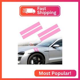 Tomall Hs422-y002 2 Pair Racing Sport Stripe Vinyl Decals For Car Fender Hood Bumper Trunk
