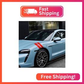 Tomall Hs422-y003 2 Pair Racing Sport Stripe Vinyl Decals For Car Fender Hood Bumper Trunk