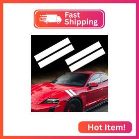 Tomall Hs422-y004 2 Pair Racing Sport Stripe Vinyl Decals For Car Fender Hood Bumper Trunk