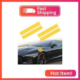Tomall Hs422-y005 2 Pair Racing Sport Stripe Vinyl Decals For Car Fender Hood Bumper Trunk