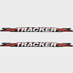 336358 Tracker Boats Boat Logo Decal Sticker 32 1/2 Inch Black Red Pair