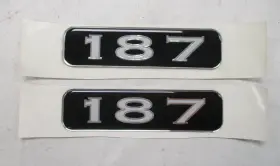 7c326 Triton 187 Raised Decal 5 1/4 Inch L X 1 3/8 H Pair Of 2 Black And White Boat