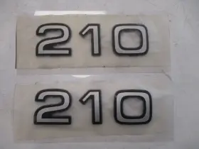 7604271 Triton 210 Raised Emblem Decal Set Of 2 Metallic Silver And Black Boat