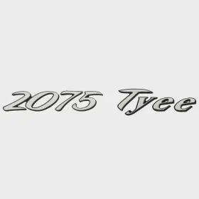 151718-01 Tyee Lund 2075 Silver Raised Emblem Decal 14x2 Inch 2118786