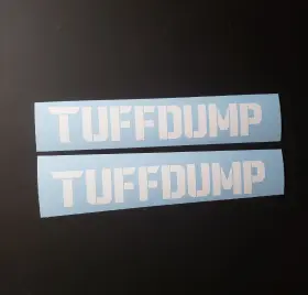 W024 Vinnys Rad Vinyl Tuffdump Trailers Tuff Dump Trailer Decals Set Of 2 White 24 Inch Fast Usa