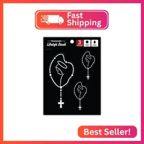 10232 Wall Palz Mary Rosary Decals For Car Truck Tablet Tumbler Cell Phone - Set Of 3 Christian