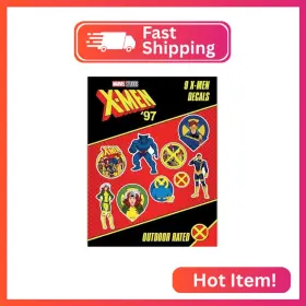 81454 Wall Palz Marvel X-men Decals - Set Of 9 Cyclops Rogue Beast Logo Retro Comic Vinyl Stic