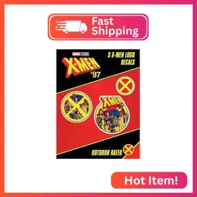 81455 Wall Palz Marvel X-men 1997 Logo Decals - Set Of 3 Retro Comic Vinyl Stickers For Water Bo