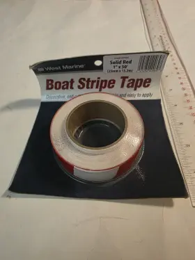 409649 West Marine Self-adhesive Vinyl Boat Stripe Striping Tape Solid Red 1 Inch X 50ft