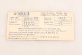 Fj0-64183-a1-00 Yamaha New Oem Caution Label Decal Nos