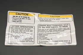Gj3-u411a-00-00 Yamaha New Oem Caution Warning Label Decal Nos