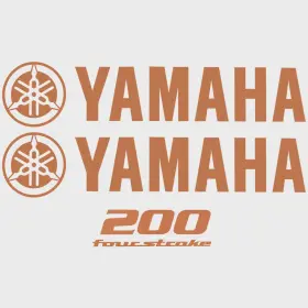 Hw2390 Yamaha Boat Cowling Decal 200 Four Stroke Bronze Sticker Kit