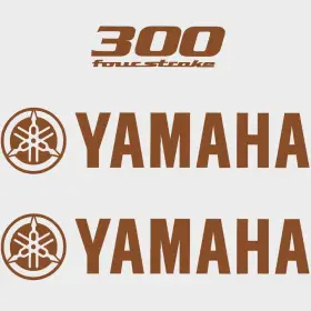 Hw2391 Yamaha Boat Cowling Decals 300 Four Stroke Bronze Stickers Kit