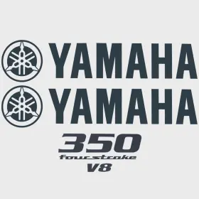 Hw2562 Yamaha Boat Cowling Decal 350 Four Stroke Gray Stickers Kit
