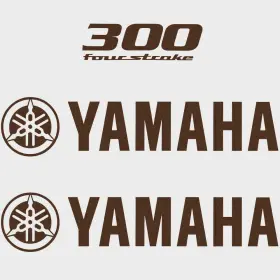 7410255 Yamaha Pn Boat Cowling Decals 300 Four Stroke Brown Stickers Kit
