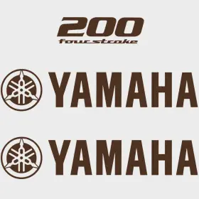 7410300 Yamaha Pn Boat Cowling Decals 200 Four Stroke Brown Stickers Kit