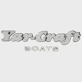 7340029 Yar-craft Pn Boat Raised Brand Decal White / Black Silver Sticker