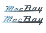 Vintage Mac Bay Boat Emblems Pair 8.75" 1950S Runabout Scripts Used. Price: $195.00.