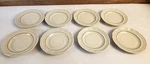 Vtg Pfaltzgraff Heirloom 6" Stoneware Saucers Backstamp Decal Set 8 Discontinued Used. Price: $27.00.