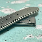 Racing Stripes Discontinued Watch Band Line Grey Accent 22MM Matte Black Leather New. Price: $79.99.