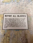 Bernard #P-230 Injury Report Plaque 8-5/8" X 5-7/8". New. Price: $10.50.
