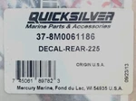 Mercury 37-8M0061186 "225" Hp Decal Sticker Rear Top Cowl New. Price: $45.88.