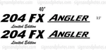 Angler 204 Fx Limited Edition Boat Logo Decals New. Price: $95.00.