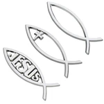 Superfindings 3PCS Silver Jesus Fish Car Emblem 5.5X1.8IN Plastic Christian F... New. Price: $16.56.