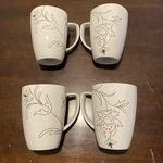 Corelle Coffee Mug Cup Square Set 4 Royal Lines Porcelain Discontinued Pattern Used. Price: $19.87.