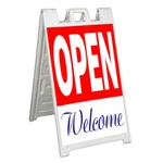 Open Welcome Signicade 24X36 Aframe Sidewalk Banner Decal Greetings New. Price: $167.15.