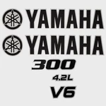 Yamaha Boat Outboard Cowling Decal HW4162 4.6L 300HP Stickers (kit) New. Price: $165.04.