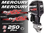Mercury Optimax Proxs 250 Outboard Direct Injection / Set Decal Stickers Kit New. Price: $135.00.