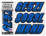 Stiffie Techtron Black/blue 3 Boat & Pwc Registration Decals Numbers Letters New. Price: $23.95.