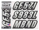 Stiffie Techtron Silver/black 3 Boat & Pwc Registration Decals Numbers Letter New. Price: $23.95.
