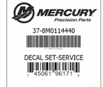 Mercury-mercruiser 37-8M0114440 Decal Set Top Cowl 115 Hp New. Price: $118.75.