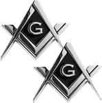 Creatrill Pack 2.75" Chrome Plated Masonic Car Emblem Square And Compass New. Price: $12.90.