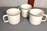 Stoneware Cup Set Of Green Bands Rim No Decals Pattern CX38 Discontinued Used. Price: $26.93.