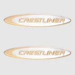 Crestliner Boat Raised Decal Sticker Emblems Silver Gold - Pair New. Price: $17.17.