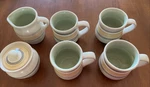 Pfaltzgraff Key Largo 4 Mugs + Sugar & Creamer Set Stoneware Discontinued Used. Price: $39.99.