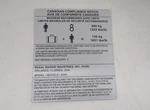 Regal Marine Canadian Compliance Notice Plate Silver 221387 Boat New. Price: $14.95.