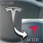 Custom Fit Tesla Model Y 3 Steering Wheel Emblem Badge Logo Decal Sticker New. Price: $9.97.