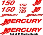 (11PC) Set Of 150 Hp Mercury Outboard Cowling Decal Custom Color Choices New. Price: $17.99.