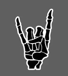 Rock Metal Horns Up & Roll Skeleton Hand Vinyl Car Decal / Sticker Devil New. Price: $18.99.