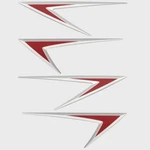 Lund Boat Raised Accent Decal 2330518 Silver/red Sticker (set Of 4) New. Price: $70.35.
