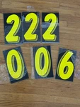 Bulk Dealership Number Decal Set 7.5 Yellow On Black 6 Open Packages Used. Price: $19.99.