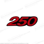Fits Mercury Single "250" Decal - Red Large (rear) New. Price: $19.95.