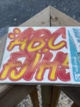 New Tmc Yellow & Red Vinyl Letters 3" Brush Stroke, 148 Pieces Peel Stick. Price: $14.99.